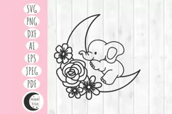 floral baby elephant svg