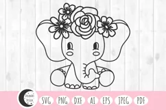 floral baby elephant svg