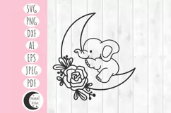 floral baby elephant svg