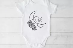 floral baby elephant svg