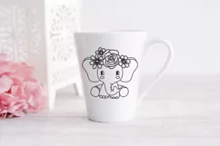 floral baby elephant svg