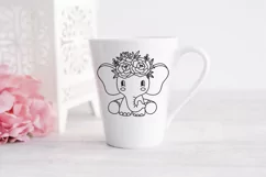 floral baby elephant svg