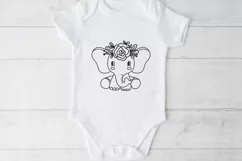 floral baby elephant svg