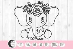 floral baby elephant svg