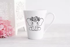 floral baby elephant svg