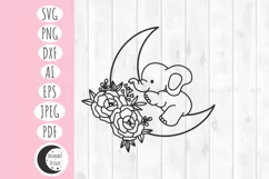 floral baby elephant svg
