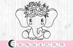 floral baby elephant svg
