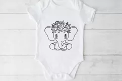 floral baby elephant svg