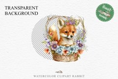 Floral Baby Fox Animals Clipart PNG Scrapbooking Nursery art Image Watercolor  Transparent Print invitation shirt designs sublimation kids printable digital watercolor baby Fox floral, scrapbooking clipart, sublimation nursery drawing, forest animals