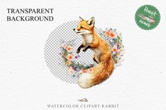 Floral Baby Fox Animals Clipart PNG Scrapbooking Nursery art Image Watercolor  Transparent Print invitation shirt designs sublimation kids printable digital watercolor baby Fox floral, scrapbooking clipart, sublimation nursery drawing, forest animals