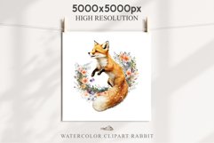 Floral Baby Fox Animals Clipart PNG Scrapbooking Nursery art Image Watercolor  Transparent Print invitation shirt designs sublimation kids printable digital watercolor baby Fox floral, scrapbooking clipart, sublimation nursery drawing, forest animals