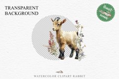 Floral Baby Goat Farm Animals Clipart PNG Scrapbooking Image Nursery Watercolor  Transparent Print invitation shirt designs sublimation kids printable digital watercolor baby Goat floral, flowers wreath clipart, sublimation nursery drawing, farm animals