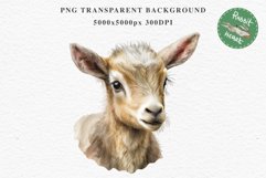 Floral Baby Goat Farm Animals Clipart PNG Scrapbooking Image Nursery Watercolor  Transparent Print invitation shirt designs sublimation kids printable digital watercolor baby Goat floral, flowers wreath clipart, sublimation nursery drawing, farm animals