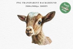 Floral Baby Goat Farm Animals Clipart PNG Scrapbooking Image Nursery Watercolor  Transparent Print invitation shirt designs sublimation kids printable digital watercolor baby Goat floral, flowers wreath clipart, sublimation nursery drawing, farm animals