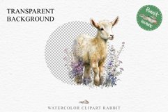 Floral Baby Goat Farm Animals Clipart PNG Scrapbooking Image Nursery Watercolor  Transparent Print invitation shirt designs sublimation kids printable digital watercolor baby Goat floral, flowers wreath clipart, sublimation nursery drawing, farm animals