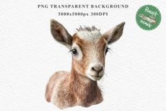 Floral Baby Goat Farm Animals Clipart PNG Scrapbooking Image Nursery Watercolor  Transparent Print invitation shirt designs sublimation kids printable digital watercolor baby Goat floral, flowers wreath clipart, sublimation nursery drawing, farm animals