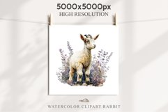 Floral Baby Goat Farm Animals Clipart PNG Scrapbooking Image Nursery Watercolor  Transparent Print invitation shirt designs sublimation kids printable digital watercolor baby Goat floral, flowers wreath clipart, sublimation nursery drawing, farm animals