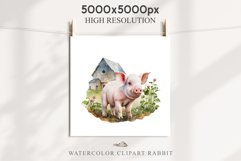 Floral Baby Goat Farm Animals Clipart PNG Scrapbooking Image Nursery Watercolor  Transparent Print  shirt designs sublimation kids printable nursery wall art watercolor baby Pig floral, flowers wreath clipart, sublimation nursery drawing, farm animals lif