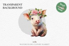 Floral Baby Goat Farm Animals Clipart PNG Scrapbooking Image Nursery Watercolor  Transparent Print  shirt designs sublimation kids printable nursery wall art watercolor baby Pig floral, flowers wreath clipart, sublimation nursery drawing, farm animals lif