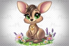 Floral Baby Kangaroo - Adorable Animal Illustration PNG Product Image 1