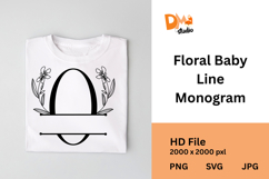 Floral Baby Line Monogram Product Image 1