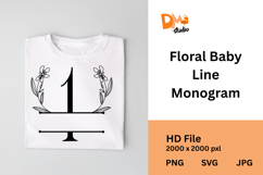 Floral Baby Line Monogram Product Image 1