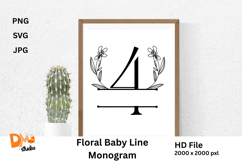 Floral Baby Line Monogram Product Image 1