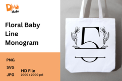 Floral Baby Line Monogram Product Image 1