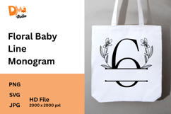 Floral Baby Line Monogram Product Image 1