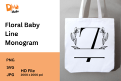 Floral Baby Line Monogram Product Image 1