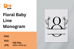 Floral Baby Line Monogram Product Image 1