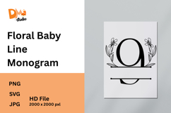 Floral Baby Line Monogram Product Image 1