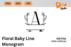 Floral Baby Line Monogram Product Image 1