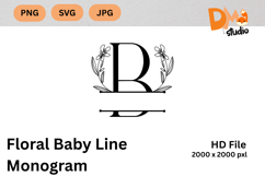 Floral Baby Line Monogram Product Image 1