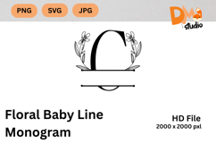 Floral Baby Line Monogram Product Image 1