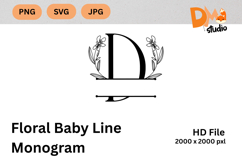 Floral Baby Line Monogram Product Image 1