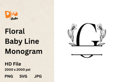 Floral Baby Line Monogram Product Image 1