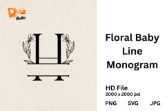 Floral Baby Line Monogram Product Image 1