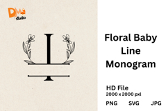 Floral Baby Line Monogram Product Image 1