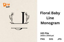 Floral Baby Line Monogram Product Image 1