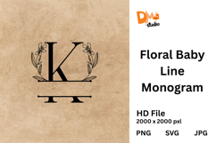 Floral Baby Line Monogram Product Image 1
