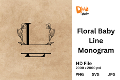 Floral Baby Line Monogram Product Image 1