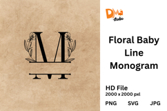 Floral Baby Line Monogram Product Image 1