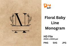 Floral Baby Line Monogram Product Image 1