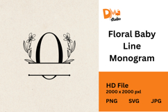 Floral Baby Line Monogram Product Image 1