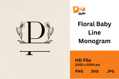 Floral Baby Line Monogram Product Image 1