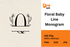 Floral Baby Line Monogram Product Image 1