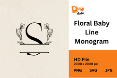 Floral Baby Line Monogram Product Image 1