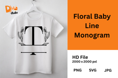 Floral Baby Line Monogram Product Image 1