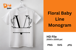 Floral Baby Line Monogram Product Image 1